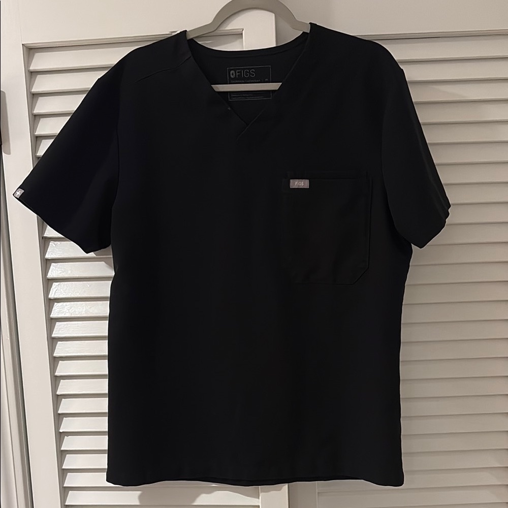 Figs Black Men's Scrub Shirt